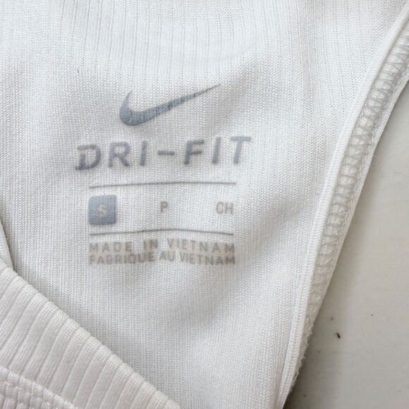 Nike Dri-FIT Women's S White Ribbed Racerback Tank Athletic Workout - Picture 4 of 8